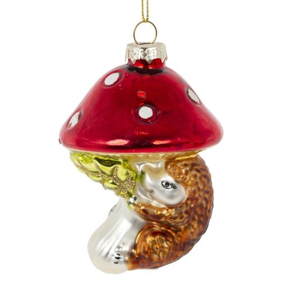 Украшение новогоднее "Гриб и ёж", L6,5 W6 H11 см