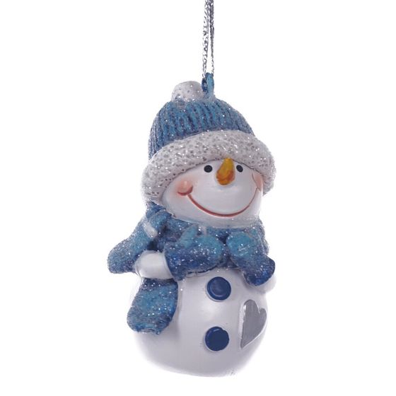 Фигурка декоративная подвесная &quot;Снеговик&quot;, L4 W2,5 H6 см, 2в.