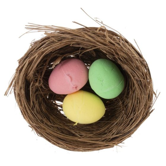Изделие декоративное &quot;Гнездо пасхальное&quot; (блок 12 шт), L6 W6 H2 см, 3в.