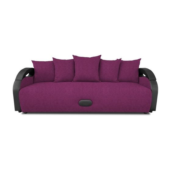 Прямой диван «Мария», еврокнижка, рогожка savana, цвет berry