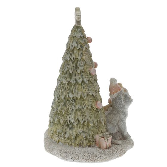 Фигурка декоративная с подсветкой "Кошечки и ёлка", L13,5 W11 H17 см