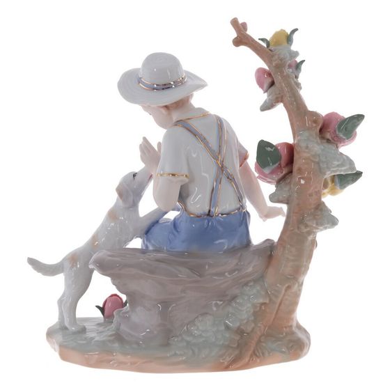 !09 Фигурка декоративная "Мальчик с собакой", 25x13x24 см.