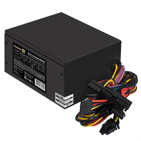 Блок питания 500W ATX ExeGate 500PPX 12cm fan 20+4pin 4+4pin 2xPCI-E 4xSATA 3xIDE (EX221641RUS)
