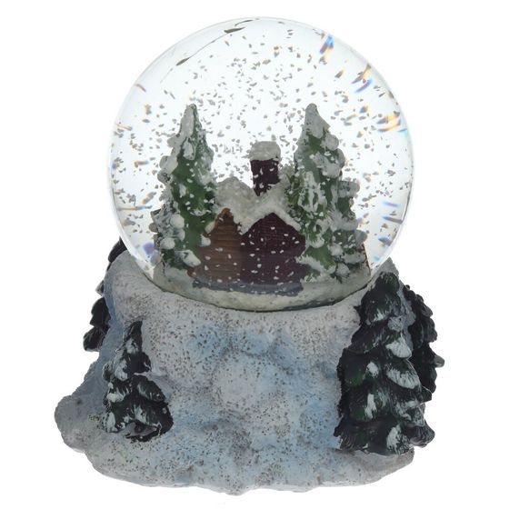 Фигурка декор в стекл шаре &quot;Домик/Олень&quot;, D 6.5 см, L9 W8 H9 см, 3в.