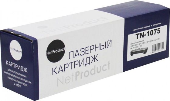 Картридж лазерный NetProduct TN-1075 для Brother HL-1010R/1112R/DCP-1510R/1512/MFC-1810R/1815, 1К