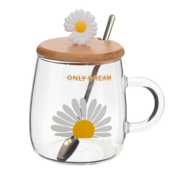 Кружка с крышкой и ложкой, 470 мл, L12,5 W9 H13 см, 4в.