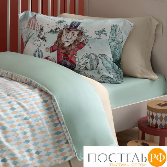 TOGAS ЦИРКУС зел Простыня на резинке 90x200+30, 1пр, 100% Sensotex эвкалиптовое волокно