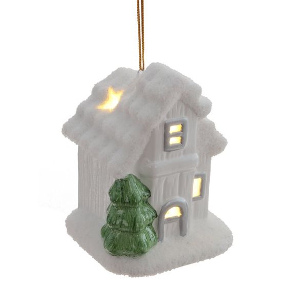 Фигурка декоративная подвесная &quot;Домик&quot; (подсветка, 2xLR44), L8 W5,5 H10,5 см, 2в.