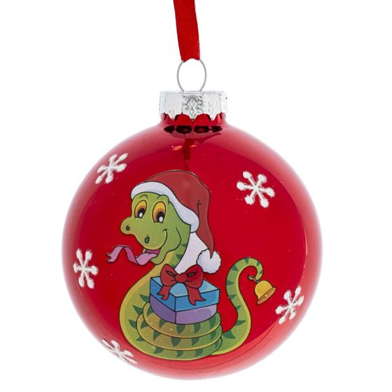 Украшение новогоднее &quot;Шар со змейкой&quot;, D 8 см, L8 W8 H9 см, 3в.
