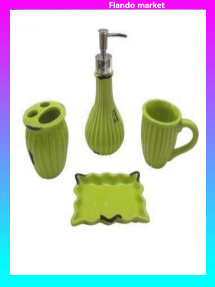 !09 Набор для ванной комнаты (дозатор 8х21 см, мыльница 12х9 см, стакан 8х10 см, стакан для щеток 8х10 см)