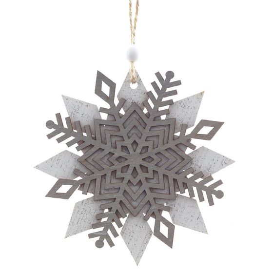 Украшение новогоднее &quot;Снежинка&quot;, L10 W10 H22 см, 3в.