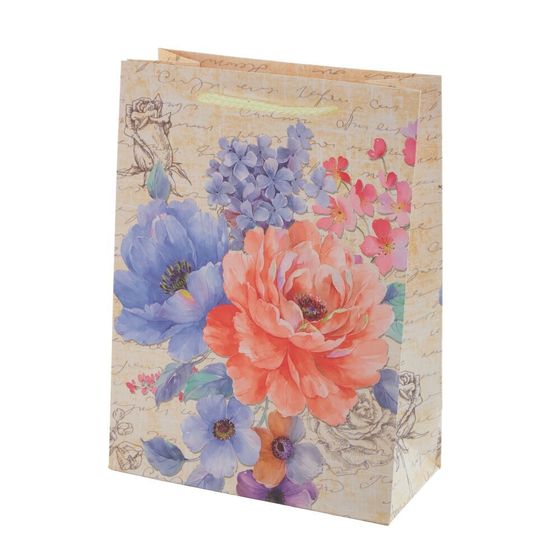 Пакет подарочный (бумага 210г/м2, блок микс 12шт), L18 W8,5 H24 см, 4в.