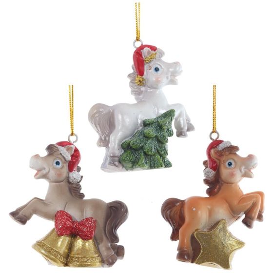 Фигурка декоративная подвесная &quot;Лошадка&quot;, L5,5 W3 H7 см, 3в.