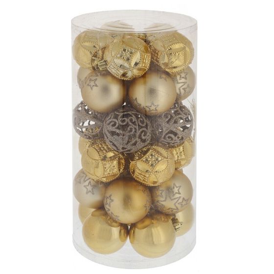 Набор из 30шт Украшение новогоднее Шар &quot;Карнавал красок&quot;, D 6 см, L16 W16 H31 см,