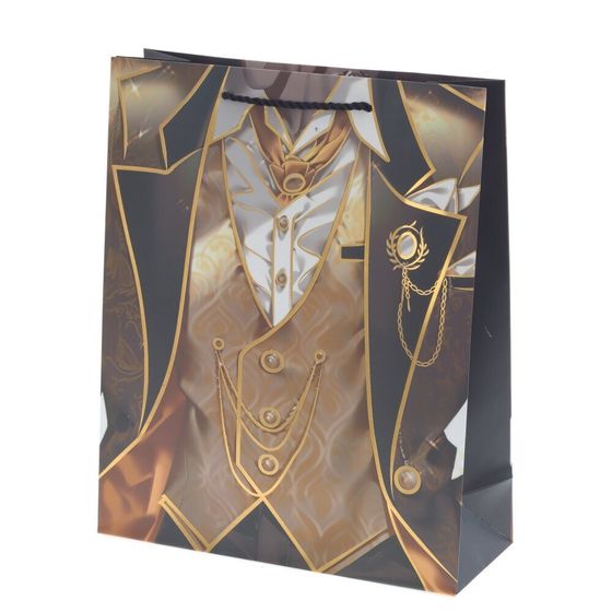 Пакет подарочный (бумага 210г/м2, блок микс 12шт), L26 W10 H32 см, 4в.