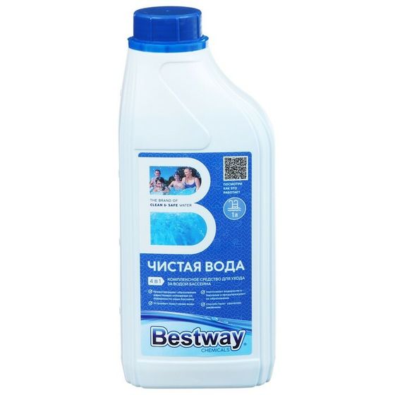 Комплексное жидкое средство «Чистая вода 4 в 1» для ухода за водой бассейна, 1 л