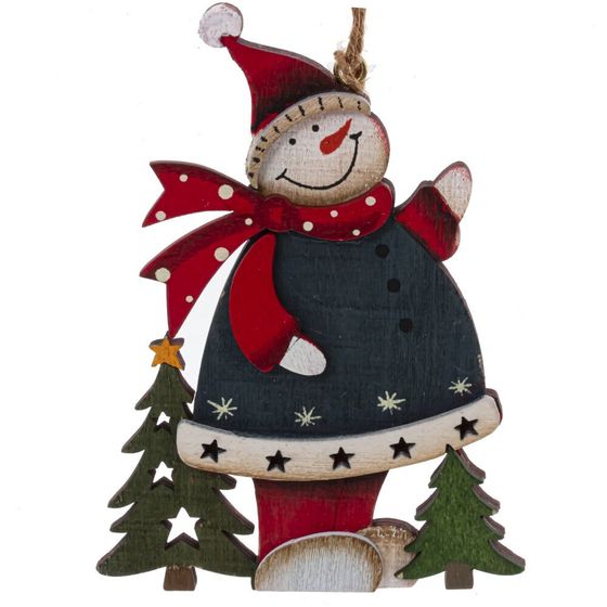 Изделие декоративное подвесное &quot;Олень/Снеговик/Дед Мороз&quot;,L9 W0,5 H11,5 см, 4в.