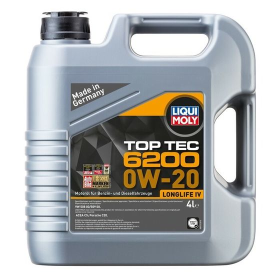 Масло моторное LiquiMoly Top Tec 6200 0W-20 C5, НС-синтетическое, 4 л