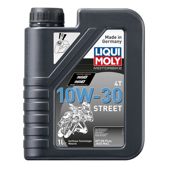 Моторное масло для 4-тактных мотоциклов LiquiMoly Motorbike 4T Street 10W-30 SL MA2 НС-синтетическое, 1 л (2526)