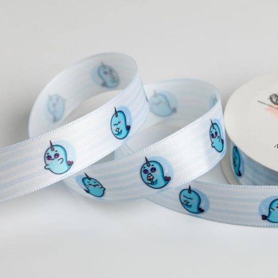 !09 Набор лент для упаковки подарков: Лента атласная «Улыбка», 2 см × 5 м. + Лента атласная «Веселый праздник», 2 см × 5 м.