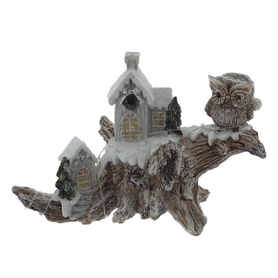 Фигурка декоративная &quot;Зимняя композиция&quot; с подсветкой  (LR44x2,прилаг), L2, L20,5 W9 H14 см, 2в.