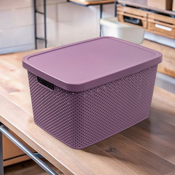 Коробка для хранения DIAMOND фиолетовая L 19л с крышкой