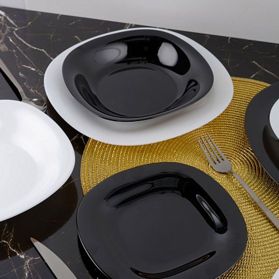 Столовый набор 18 предметов КАРИН черно-белый