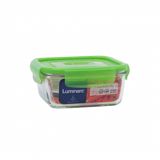 Контейнер ПЮРБОКС АКТИВ НЕОН ЗЕЛЕНЫЙ 1220мл квадратный