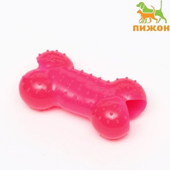 Игрушка жевательная суперпрочная &quot;Кость малая&quot;, 8,5 см, розовая