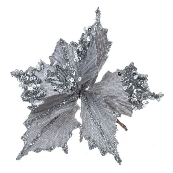 Цветок искусственный &quot;Пуансеттия&quot;, L13 W13 H15 см