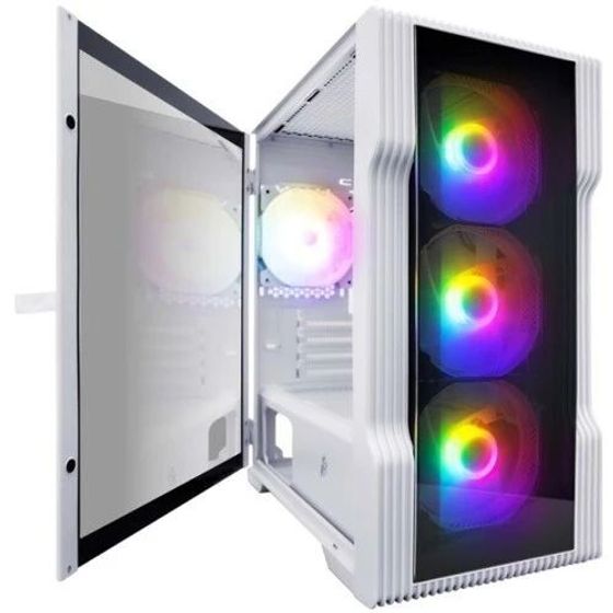 Корпус 1STPlayer TRILOBITE T3-G белый без БП Mini-Tower ATX T3-G-WH-4F1-W
