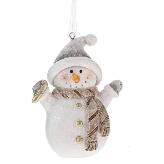 Фигурка декоративная подвесная &quot;Снеговик&quot;, L7 W3,5 H9 см, 2в.