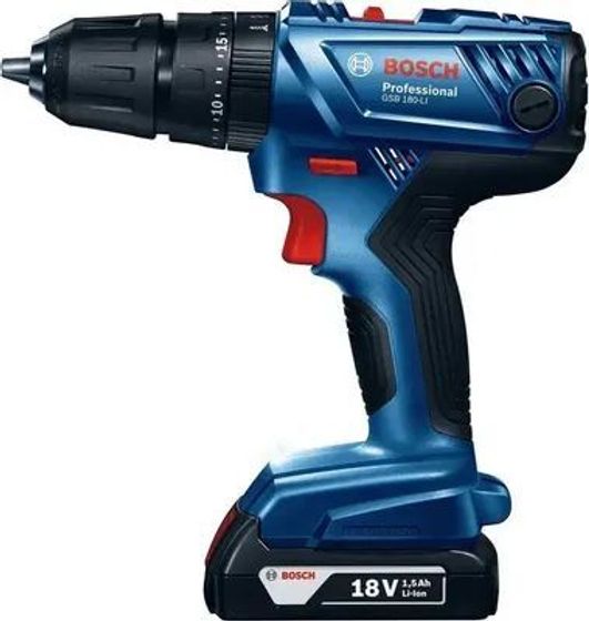 Дрель-шуруповерт аккумуляторная Bosch GSB 180-LI 18В 2АКБ 2Ач и ЗУ (кейс) (06019F8307)