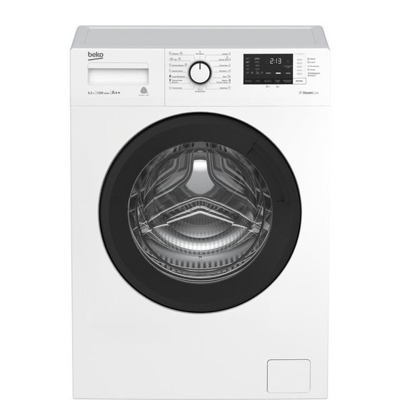 Стиральная машина Beko WSRE 6H612ZAWI, класс А, 1200 об/мин, до 6.5 кг, дисплей, белая