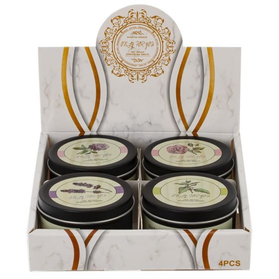 Свеча ароматическая (блок микс 4шт), D 6 см, L6 W6 H4 см, 4в.