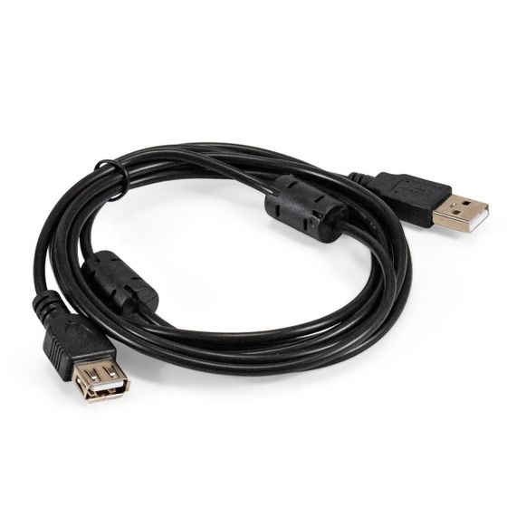 Кабель-удлинитель ExeGate USB 2.0 A(m) - A(f) ферр.кольца 2м черный (EX-CCF-USB2-AMAF-2.0F)/(EX294762RUS)