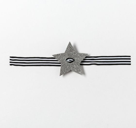 !09 Декор для столовых предметов 2 штуки &quot;Звезда&quot; серебро 6х5,7 см, 100% п/э, фетр