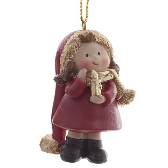 Фигурка декоративная подвесная "Девочка", L4 W3,5 H6,5 см, 3в.
