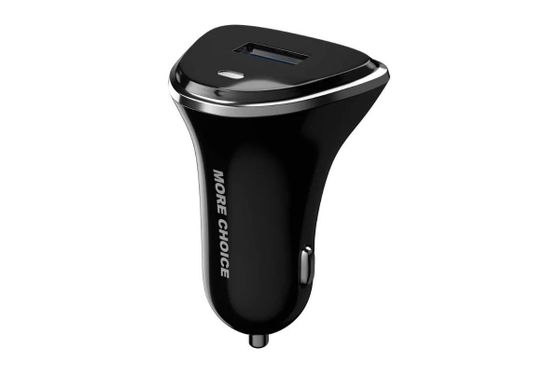 Автомобильное З/У More Choice AC22QC 1USB 3.0A QC3.0 быстрая зарядка, черный