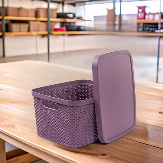 Коробка для хранения DIAMOND фиолетовая S 7л с крышкой