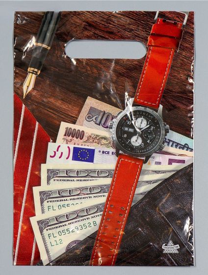 !09 Комплект из 30 штук, 20x30 см., 35 мкм., ручка вырубная :Пакет &quot;Омега&quot;, 24 штуки полиэтиленовый + Пакет &quot;Мужской&quot;, 6 штук полиэтиленовый