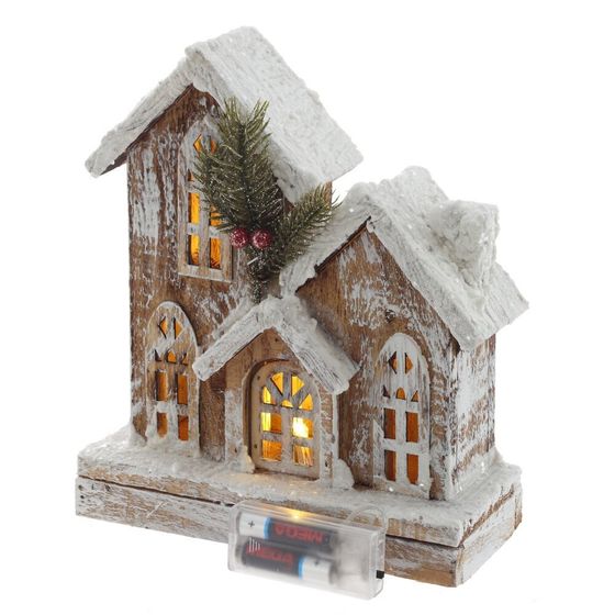 Изделие декоративное &quot;Домик&quot; c подсветкой (2хАА, н/п), L22 W9,5 H25 см