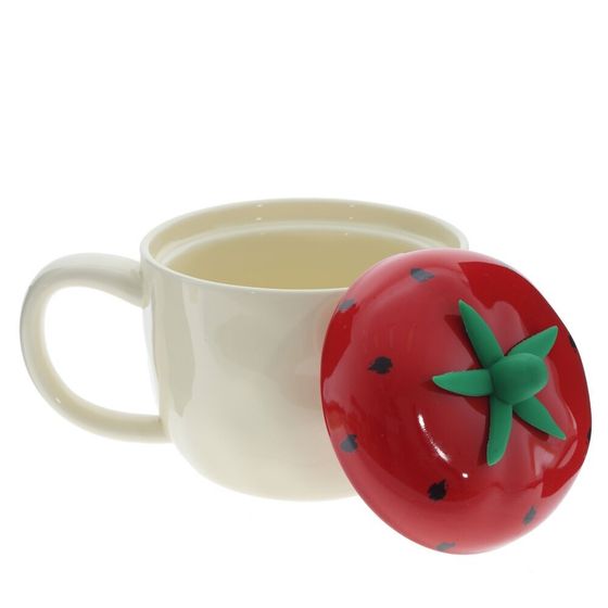 Кружка с крышкой, L10,5 W1,5 H7,8 см, 1 штука, дизайн микс