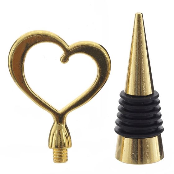 Набор: пробка для бутылки и декор для бокалов, L9 W3 H14 см