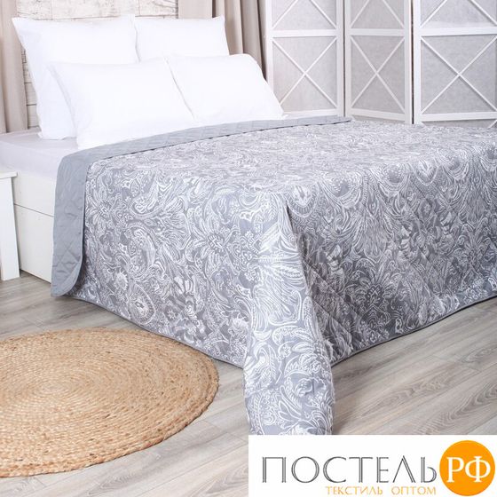 509175/3 Покрывало двустороннее стеганое Melissa &quot;Ажур&quot; цв. Сталь 200*220