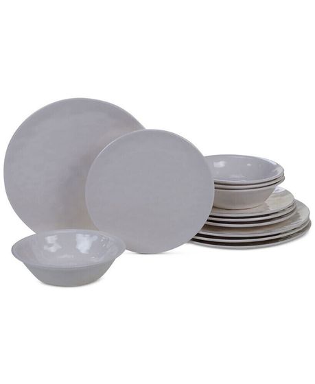 Cream Melamine 12-Pc. Dinnerware Set, Service for 4