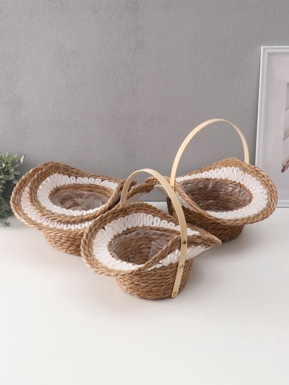 УЦЕНКА Набор корзин из 4 шт, 35x24x19, 32x20x17, 28x18x15, 25x16x14 см, рогоз