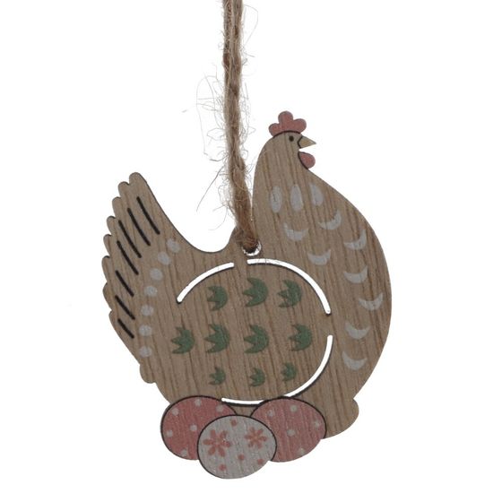 Набор из 8-ми изделий декоративных подвесных "Курица/Петух" (4,5*0,5*6), L12,5 W12,5 H1,5 см