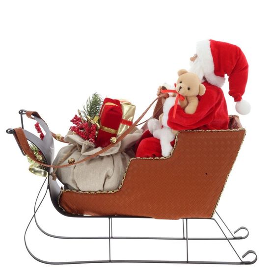Дед Мороз на санях, L51 W22 H48 см