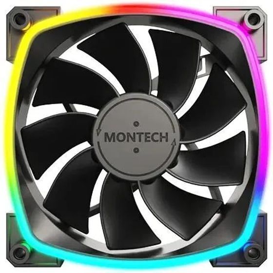 Вентилятор Montech RX120 Reverse ARGB 120х120x25 черный 4-pin 27дБ (RX120 PWM BLACK) Ret
